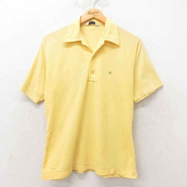 アーノルドパーマー 70s 半袖ポロシャツ ワンポイントロゴ イエロー M | 古着