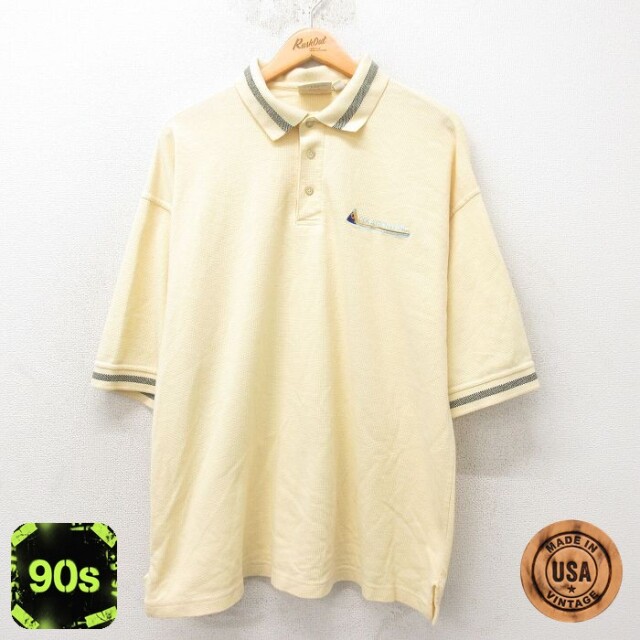 90s 半袖ポロシャツ イエロー XL | 古着