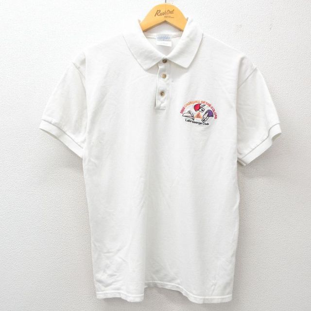 00s 半袖ポロシャツ CHANGING ホワイト L | 古着