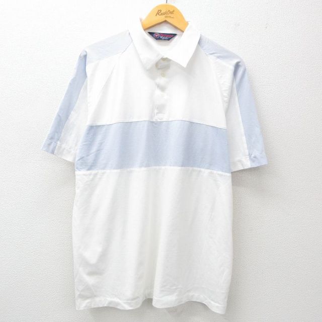 XL★古着 アロー 半袖 ポロ シャツ メンズ 80年代 80s ラグラン 大きいサイズ 白他 ホワイト 25jun05 中古 トップス