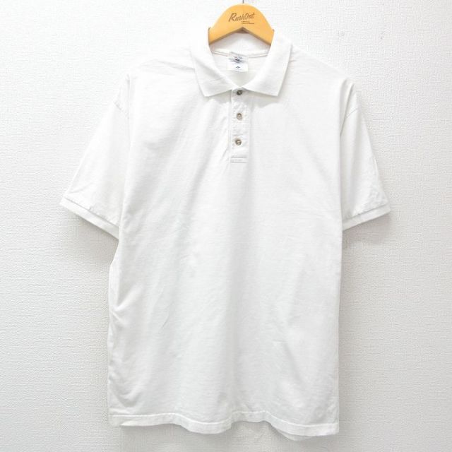 L★古着 ジャージーズ 半袖 ポロ シャツ メンズ 00年代 00s コットン 白 ホワイト 25jun05 中古 トップス