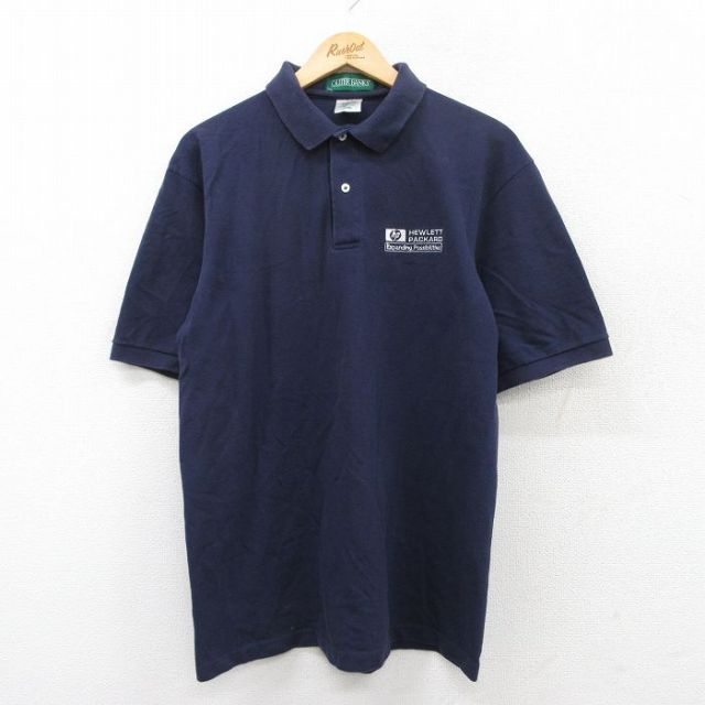 【50%OFF】ヒューレットパッカード 00s 半袖ポロシャツ ネイビー XL | 古着