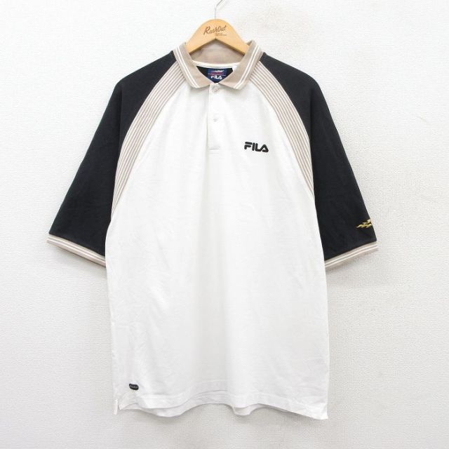 【50%OFF】フィラ 00s 半袖ポロシャツ US OPEN ホワイト XL | 古着