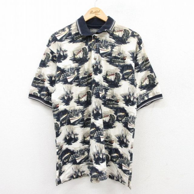 90s 半袖ポロシャツ 船 カーキ XL | 古着