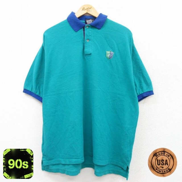 90s 半袖ポロシャツ WB ライトブルー XL | 古着