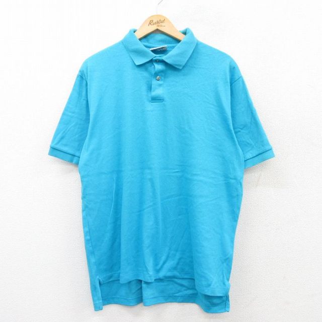 【50%OFF】ヘインズ 90s 半袖ポロシャツ ライトブルー XL | 古着