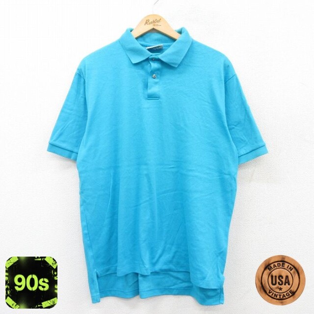ヘインズ 90s 半袖ポロシャツ ライトブルー XL | 古着