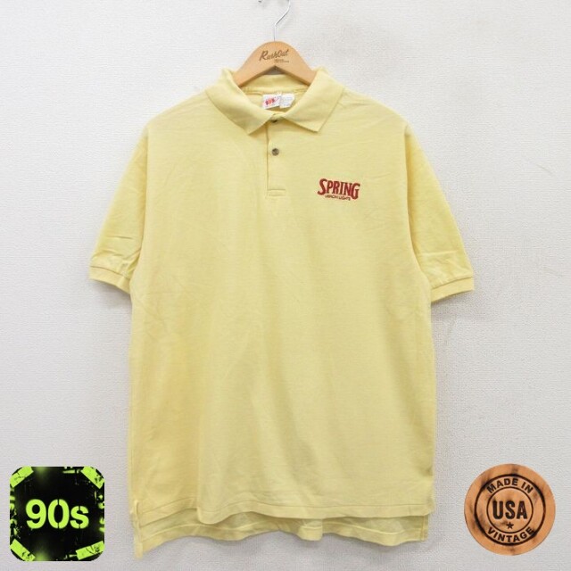 90s 半袖ポロシャツ SPRING イエロー XL | 古着