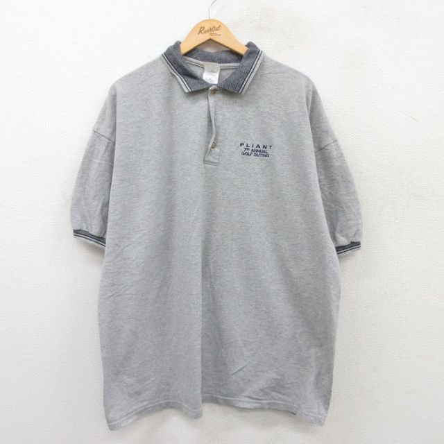 【50%OFF】00s 半袖ポロシャツ PLIANT グレー XL | 古着