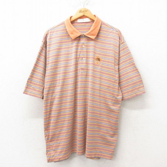 【50%OFF】00s 半袖ポロシャツ USオープン オレンジボーダー XL | 古着