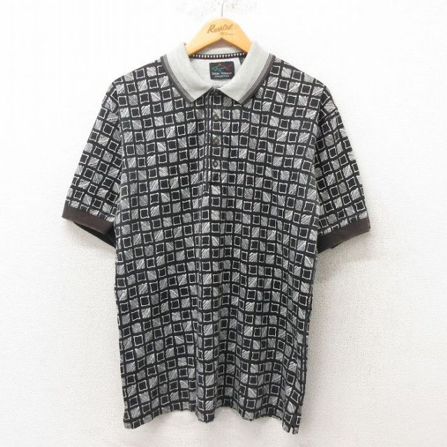 L★古着 グレッグノーマン 半袖 ポロ シャツ メンズ コットン 黒 ブラック 25jun05 中古 トップス