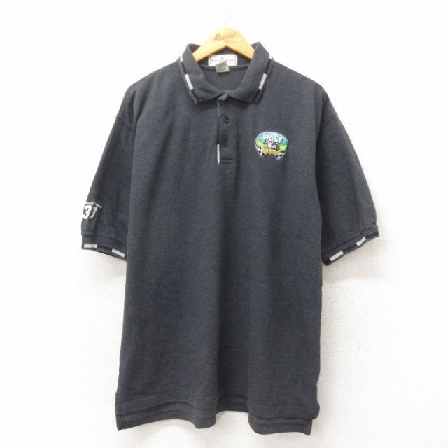 ウルフレーシング 半袖ポロシャツ グレー XL | 古着