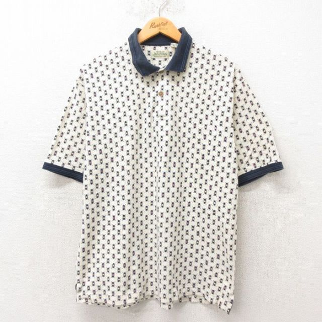 L★古着 セントジョンズベイ 半袖 ポロ シャツ メンズ 00年代 00s 鹿の子 コットン 薄ベージュ カーキ 25jun05 中古 トップス