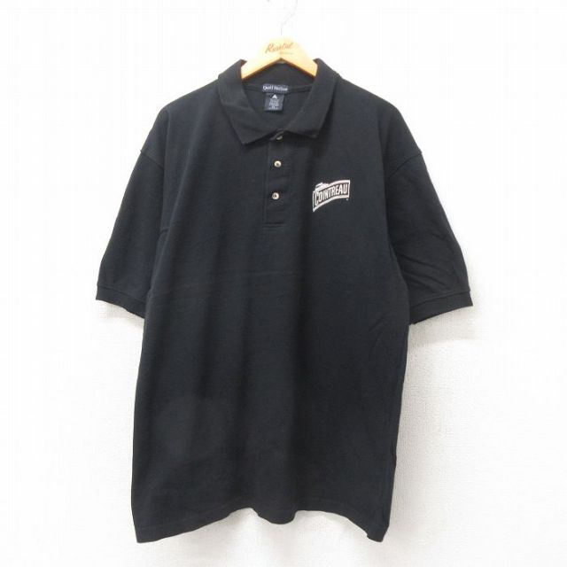 【50%OFF】COINTREAU 半袖ポロシャツ 鹿の子 ブラック XL | 古着