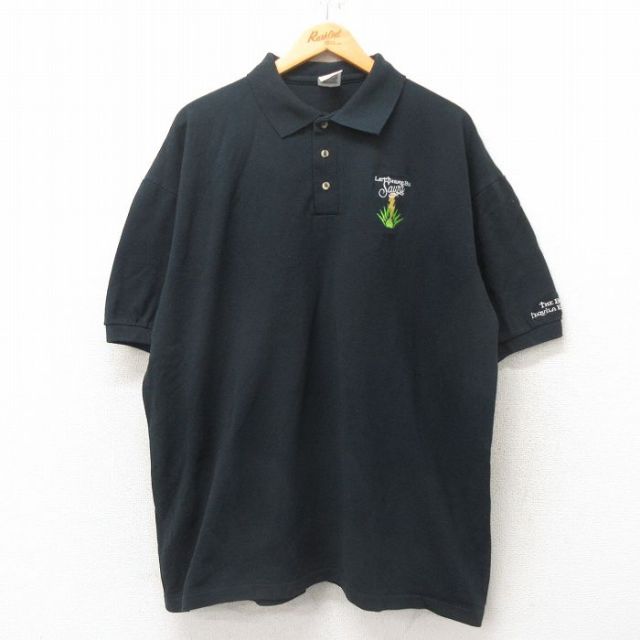 XL★古着 半袖 ポロ シャツ メンズ 00年代 00s Sauza 鹿の子 大きいサイズ コットン 黒 ブラック 25jun06 中古 トップス