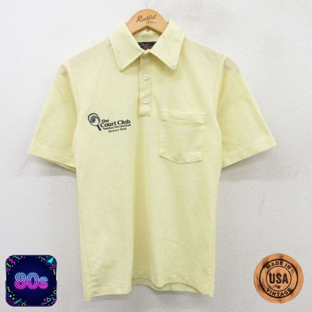 【50%OFF】80s 半袖ポロシャツ Lourt Club イエロー S | 古着