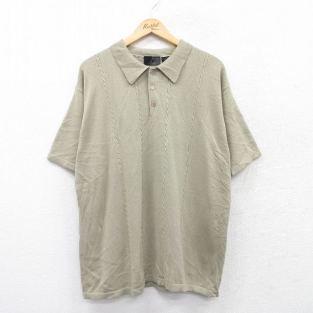 【50%OFF】半袖ポロシャツ ベージュ XL | 古着