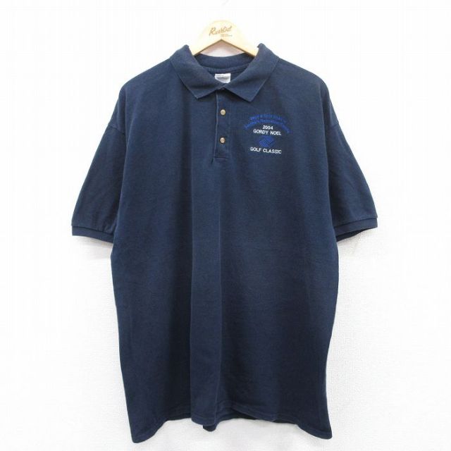 【50%OFF】00s 半袖ポロシャツ GORDY NOEL ネイビー XL | 古着