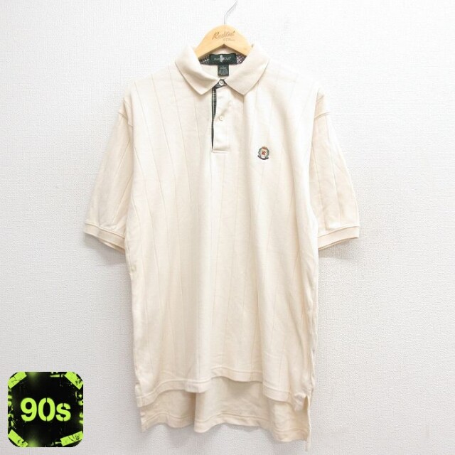 90s 半袖ポロシャツ ベージュ XL | 古着