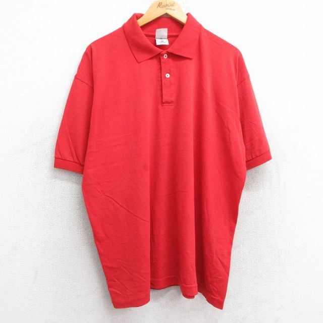 【50%OFF】フルーツオブザルーム 00s 半袖ポロシャツ レッド XL | 古着