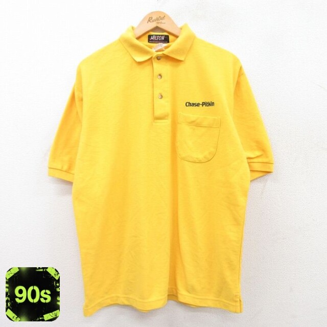 ヒルトン 90s 半袖ポロシャツ Chase Pitkin イエロー XL | 古着