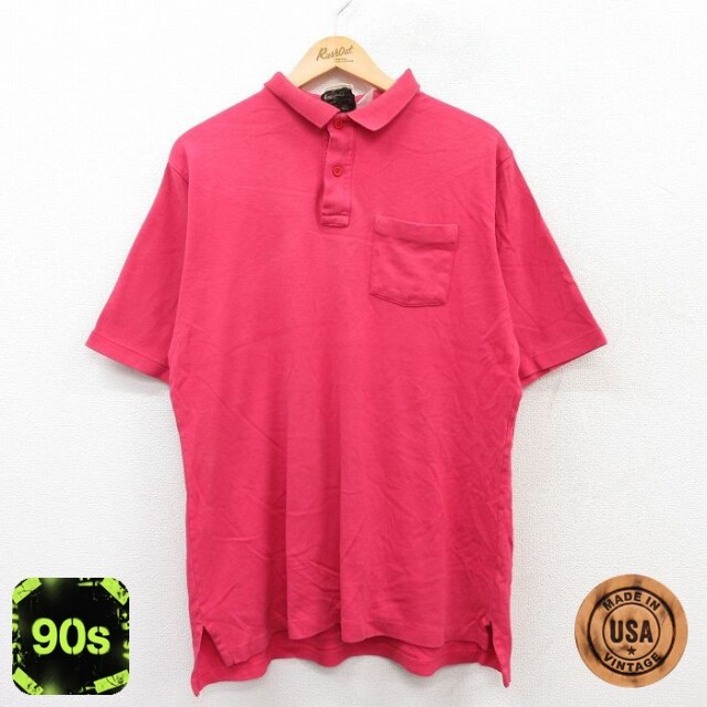 シアーズ 90s 半袖ポロシャツ ピンク XL | 古着