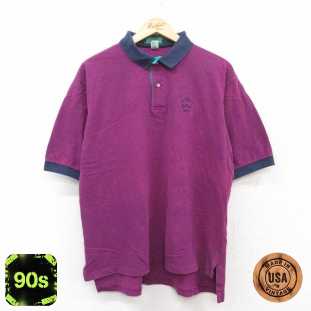 【50%OFF】メルセデスベンツ 90s 半袖ポロシャツ パープル XL | 古着