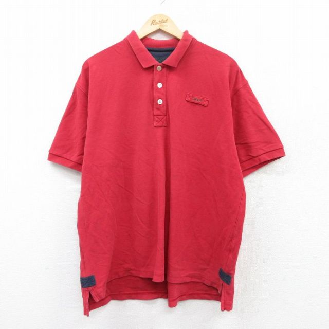 【50%OFF】オービス 半袖ポロシャツ ワンポイント レッド XL | 古着