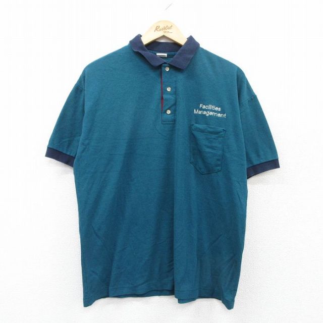90s 半袖ポロシャツ Fscilities ライトブルー XL | 古着