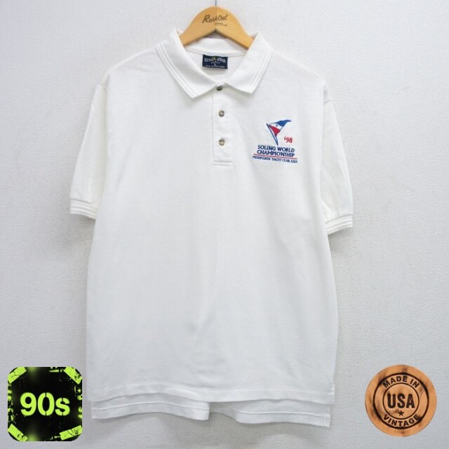 SOLING WORLD 90s 半袖ポロシャツ ホワイト XL | 古着