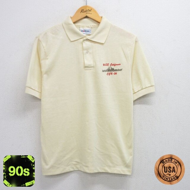 ヘインズ 90s 半袖ポロシャツ カリフォルニア イエロー M | 古着