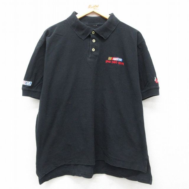 【50%OFF】NASCAR 半袖ポロシャツ ブラック XL | 古着