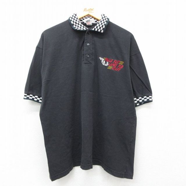 【50%OFF】FALLS FAST 半袖ポロシャツ ブラック XL | 古着