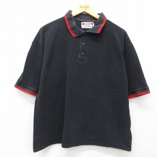 90s 半袖ポロシャツ ブラック XL | 古着