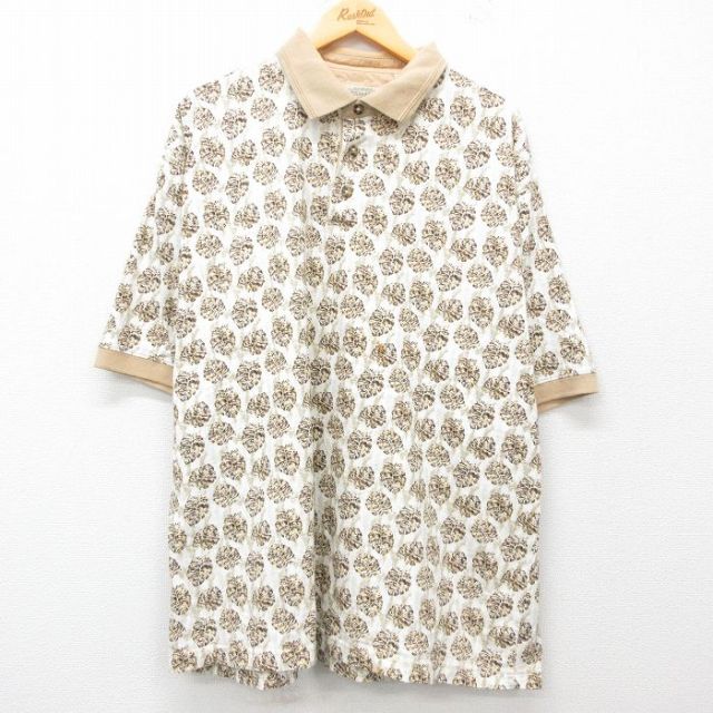 【50%OFF】セントジョンズベイ 00s 半袖ポロシャツ 葉 ホワイト XL | 古着