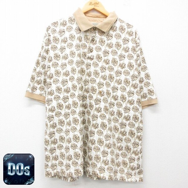 セントジョンズベイ 00s 半袖ポロシャツ 葉 ホワイト XL | 古着