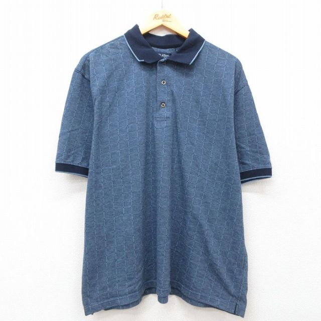 XL★古着 ピューリタン 半袖 ポロ シャツ メンズ 00年代 00s 大きいサイズ 紺系 ネイビー 25jul02 中古 トップス