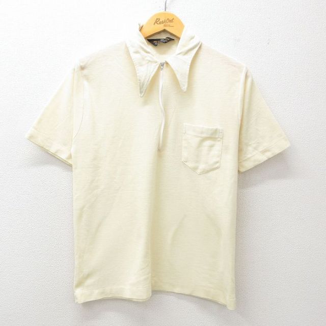 ピューリタン 70s 半袖ハーフジップポロシャツ イエロー M | 古着