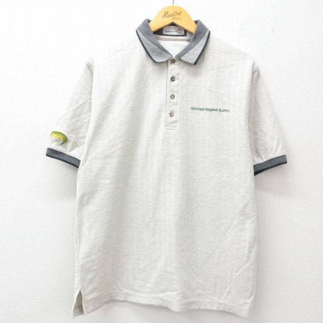 【50%OFF】XL★古着 マンシングウェア 半袖 ポロ シャツ メンズ GENESEE RESERVE SUPPLY コットン 薄グレー系 25jul02 中古 トップス