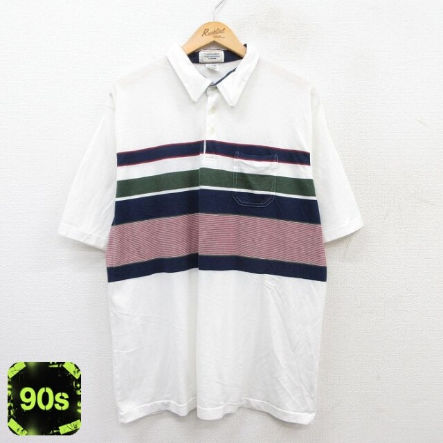 【50%OFF】アロー 90s 半袖ポロシャツ ホワイト XL | 古着