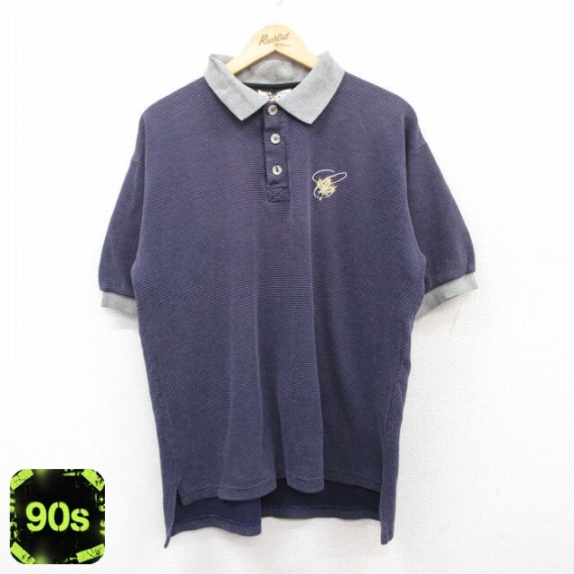 90s 半袖ポロシャツ 葉 パープル XL | 古着