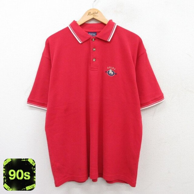 ヨット アルパ 90s 半袖ポロシャツ レッド XL | 古着
