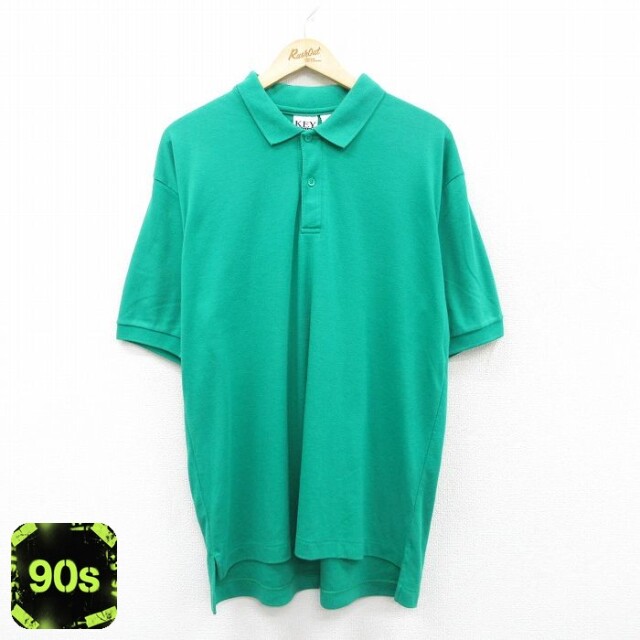 【50%OFF】90s 半袖ポロシャツ グリーン XL | 古着