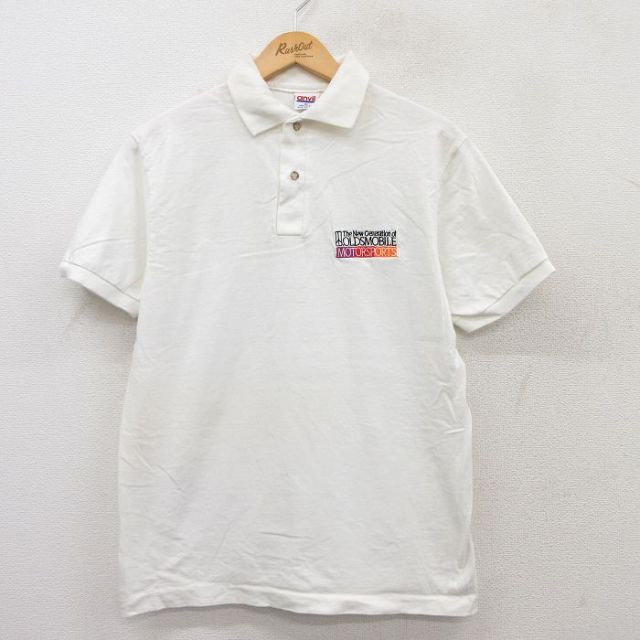 オールズモビル 90s 半袖ポロシャツ ホワイト M | 古着