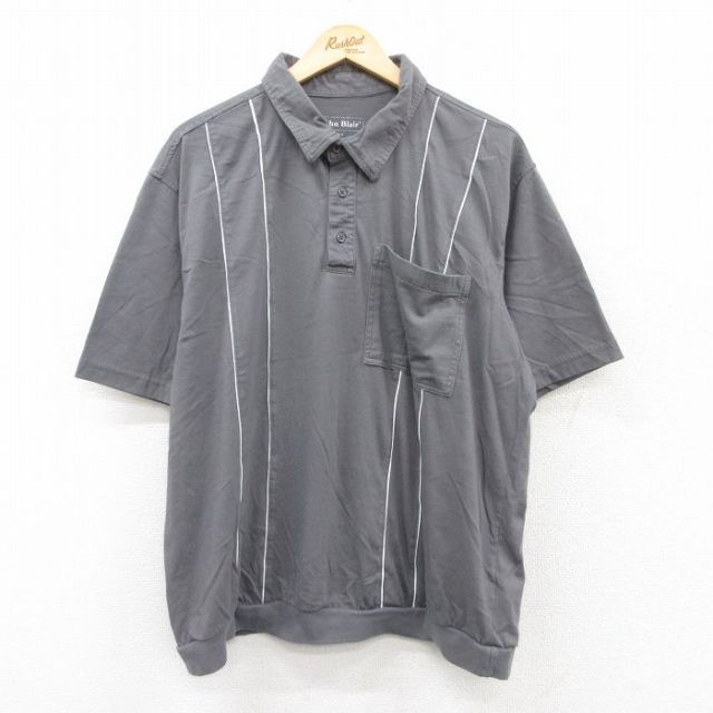 古着通販 XL☆古着 半袖 ポロ シャツ メンズ 大きいサイズ 濃
