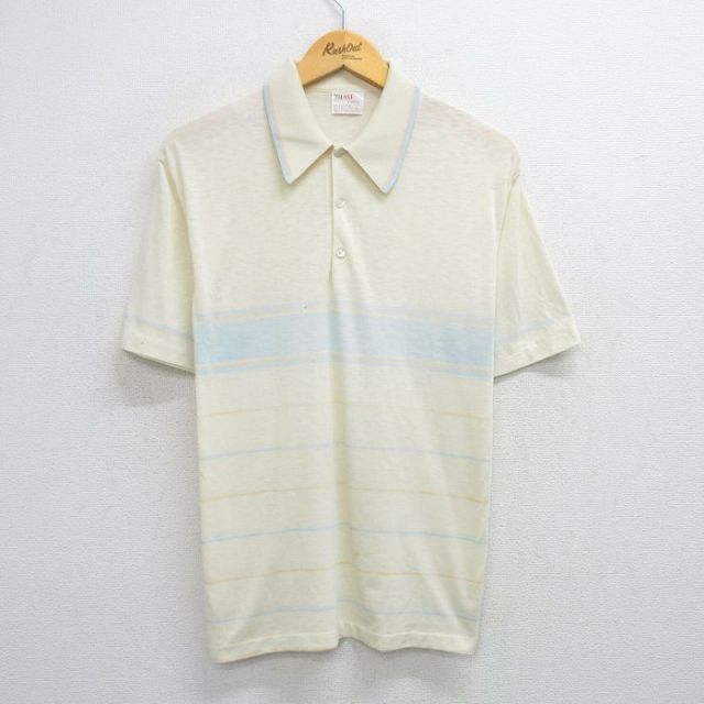 80s 半袖ポロシャツ イエロー L | 古着