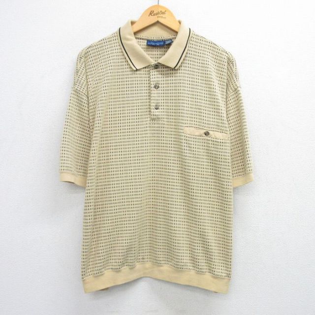 【50%OFF】タウンクラフト 90s 半袖ポロシャツ 総柄 イエロー XL | 古着