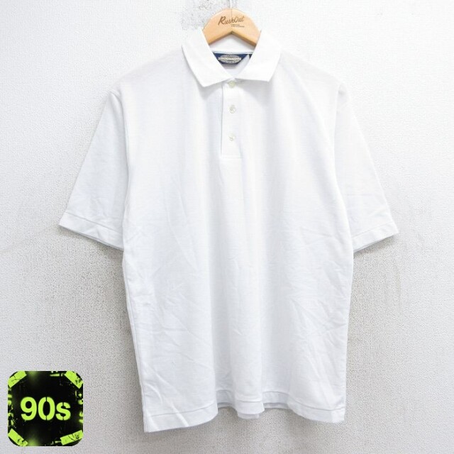タウンクラフト 90s 半袖ポロシャツ ホワイト XL | 古着