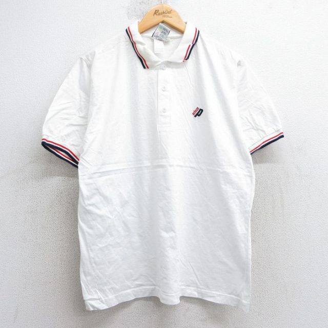 prince 00s 半袖ポロシャツ ホワイト L | 古着