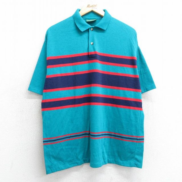 【50%OFF】90s 半袖ポロシャツ グリーン XL | 古着